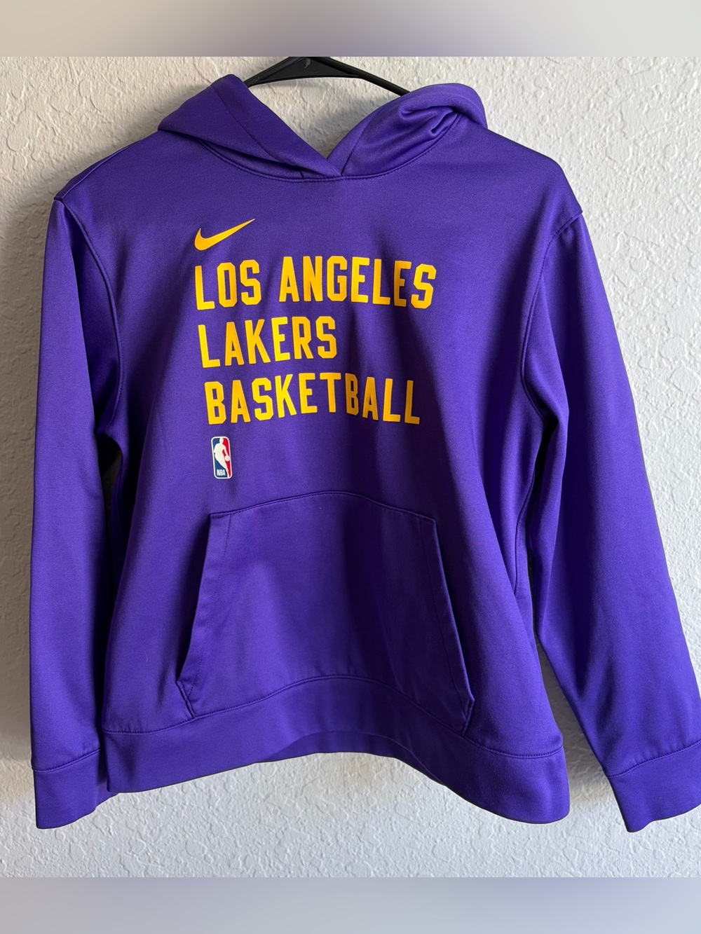 Nike Los Angeles Lakers Team Issued Game Hoodie Warmup Youth Medium NBA Flawless